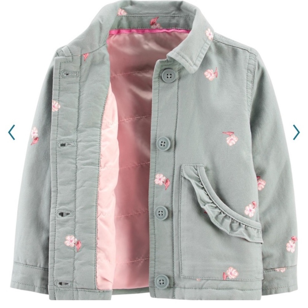 oshkosh green floral baby jacket - Picture 3 of 4